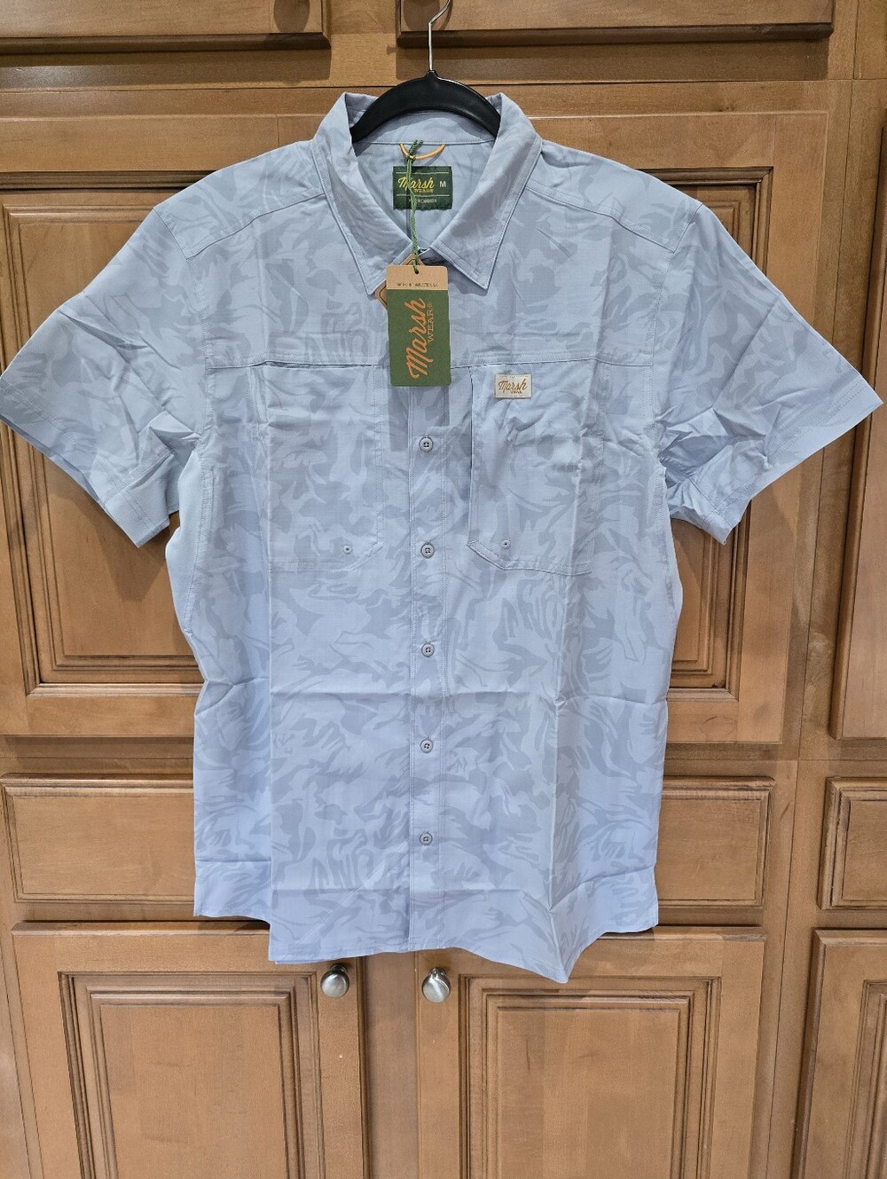Marsh Wear Men's Light Blue Short-Sleeve Button-Up Shirt Size M